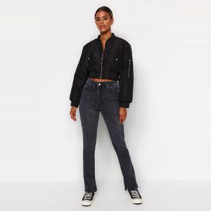 Trendyol Witte Bootcut Jeans Met Hoge Taille En Split