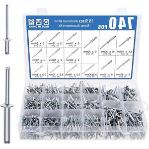 740 STKS 6.4mm 6mm Aluminium Blinde Klinknagels Koepelkop - Meubels Machines Elektrische