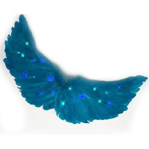Engelen Vleugels Blauw Met Lichtjes Voor Middelgrote Kinderen (Maat M)