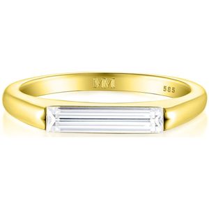 Aurelia - 14k Geelgouden Solitair Moissanite Baguette Ring - 2.4 karaat