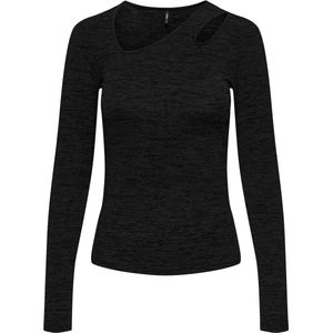 Only T-shirt Onlroma L/s Shine Cut-out Top Jrs 15311748 Black/black Glit Dames Maat - L