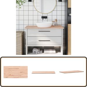 vidaXL Wastafelblad - Massief Beukenhout - 100x50 cm Wastafelblad - Keukenblad - Houten Wasbak - Badkamermeubel - Beukenhout