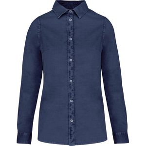 Native Spirit Ecologisch verwassen damesoverhemd NS503 - Washed Navy - XL