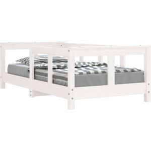 vidaXL - Kinderbedframe - 70x140 - cm - massief - grenenhout - wit