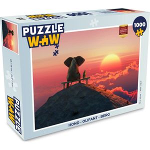 Puzzel Hond - Olifant - Berg - Legpuzzel - Puzzel 1000 stukjes volwassenen