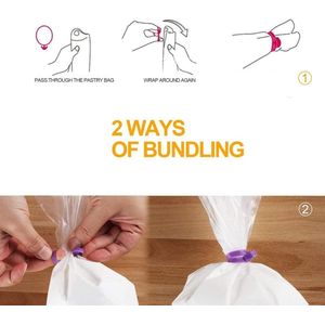 Wegwerpspuitzakken - 100 stuks, inclusief 4 clips voor decoratie van gebak en cupcakes spuitzakken wegwerp
