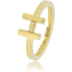 My Bendel Leuke H Ring - Goudkleurig - Sierlijke H ring- goud- gemaakt van edelstaal - Met luxe cadeauverpakking