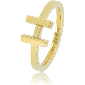 *My Bendel - Leuke H Ring - Goud - Sierlijke H ring- goud- gemaakt van edelstaal - Met luxe cadeauverpakking