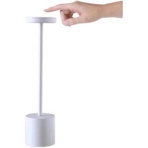 Design Led Diner tafellamp Wit – Touch bediening – Dimbaar (Met ingebouwde Accu)