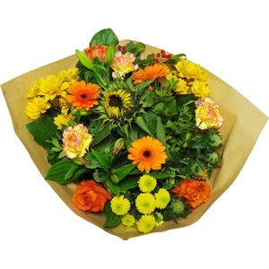 Boeket Kim Large Orange ↨ 45cm - bloemen - boeket - boeketje - bloem - droogbloemen - bloempot - cadeautje