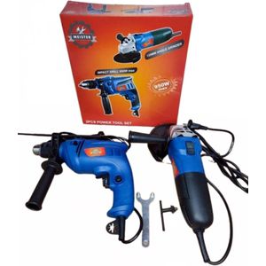 TD PowerSet - Klopboormachine en Haakse Slijper - 950W - 13mm Snelspanboorkop - 125mm Schijf​