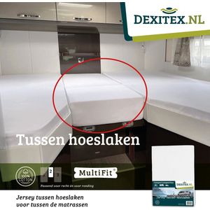 Dexitex tussen hoeslaken Wit 35-50 cm breed en lengtes 130-145 cm lang/lengtebedden