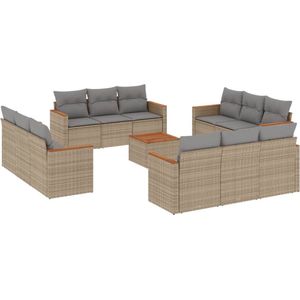 vidaXL-13-delige-Loungeset-met-kussens-poly-rattan-beige