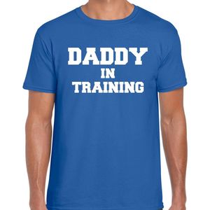Daddy in training t-shirt blauw voor heren - Aanstaande vader cadeau / papa in verwachting L