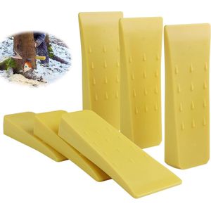 Kettingzagen - Bouwwiggen Gele Boomwiggen 15 cm Kunststof - Bosbouwwiggen - Slagvast - Voor Gecontroleerd Vallen van Bomen - 4 Stuks