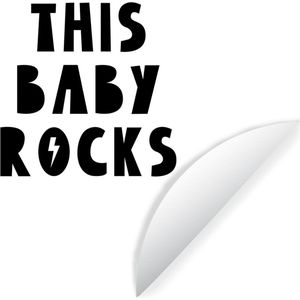 Decoratie kinderkamers - Behangsticker kids - Quotes - This baby rocks - Baby - Kinderen - Spreuken - 50x50 cm