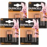 4x stuks Duracell V9 Plus batterij alkaline - Lr61 - Batterijen pack - Blokbatterijen