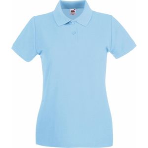 Fruit Of The Loom Vrouwen Dames-Fit Premium Poloshirt Met Korte Mouwen (Hemel Blauw)