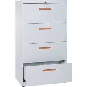 Cosmo Casa Hangend Archiefkast - Archiefkast - Kantoor Kast - Stalen Kast - A4 Slot - 132x76x46cm - Wit