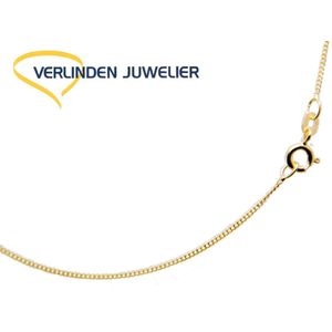 Lucardi Dames Ketting gourmet 1,00mm - 14 karaat goud - Ketting - Cadeau - 50 cm - Geelgoud