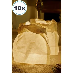 10 x Lazy Candle Bag, windlicht, papieren kaars houder, lichtzak, candlebag,  lampion, candlebags, bedrukt, logo, foto, tekst