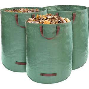 Tuinafvalzak - Opvouwbare Tuinafvalzak - Afvalzak Tuin - 3 Stuks 276L �– 77x67cm/Opvouwbaar - met Handschoen - Onkruidzakken - Bladzakken - Tuinafval - Groenafval Zak - Gebruik voor Tuinonderhoud - Puin zak -Groen