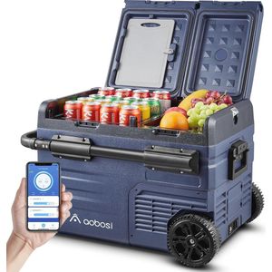 Compressorkoelbox 35L met Twee Zones en Dubbele Deuren - Elektrische Koelbox tot -20 °C voor Auto, Vrachtwagen en Camper