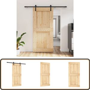 Schuifdeur massief grenenhout met beslag 95x210 cm Schuifdeur - Grenenhout - Deuroplossing - Binnendeur - Sliding Door