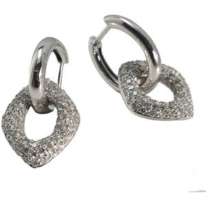 oorringen - wit goud - 14 krt - diamant - 1.10 crt - Verlinden juwelier