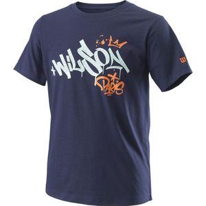 Wilson Paris Hope Tech Youth Tee WRA816001, voor een jongen, Marineblauw, T-shirt, maat: L