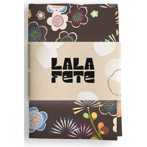 La La Fete - Furoshiki doeken - doorgeef inpakpapier - inpakstof - TOKYO CONFETTI BROWN - 70