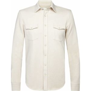 Profuomo - Overshirt French Terry Ecru - Heren - Maat XL - Modern-fit