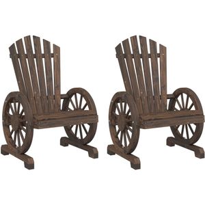 vidaXL Tuinstoelen 2 st Adirondack massief vurenhout - Adirondack Tuinstoel - Adirondack Tuinstoelen - Ligstoel - Tuinstoel