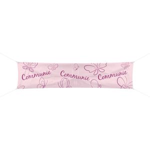 Folat - Banner Communie Roze - communie versiering - communie