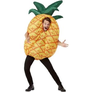 Smiffy's - Natuur Groente & Fruit Kostuum - Opblaasbaar Ananas Kostuum Man - Geel - One Size - Carnavalskleding - Verkleedkleding