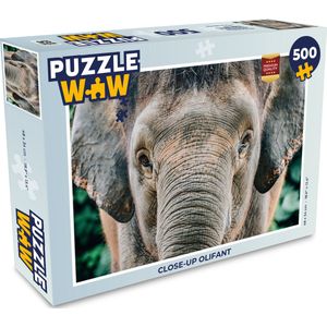 Puzzel Close-up olifant - Legpuzzel - Puzzel 500 stukjes