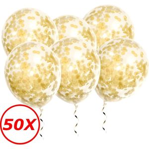 Gouden Confetti Ballonnen 50 Stuks Luxe Feestversiering Verjaardag Bruiloft Ballon Goud Papier Confetti Ballon