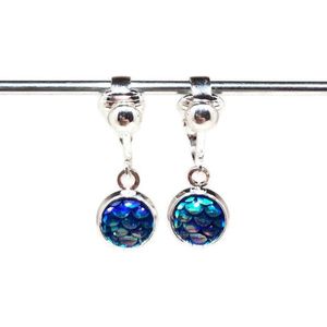 Clip Oorbellen Kinderen - Oorclips - Zeemeermin - Blauw - Hangoorbellen - MNQ bijoux