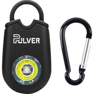 Pulver – Zelfverdediging sleutelhanger – alarm – 130Db – LED – veiligheid alarm – persoonlijk alarm – Senioren alarm – Vrouwen veiligheid – Persoonlijk alarm - Zwart