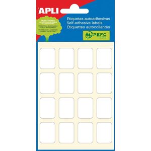 Apli witte etiketten ft 16 x 22 mm (b x h), 96 stuks, 16 per blad (2674)