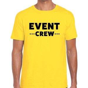 Event crew tekst t-shirt geel heren - evenementen staff / personeel shirt S