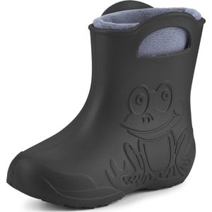 Ladeheid LA-CA-FrogWinter Kinder Regenlaarzen - Rubber - met Binnenschoen - EVA - Wasbare Binnenschoen - Karbon/Grau - 28/29