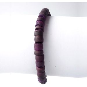 Kokoskralen armband - paars - set van 3