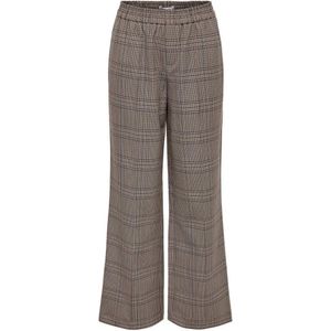 Only ONLSUKI-ELLO CHECK PANT - Toasted Coconu Light Brown