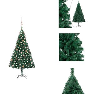 vidaXL Kerstboom Evergreen - Kunstkerstboom 150 cm - PVC - met LED-verlichting - Decoratieve kerstboom