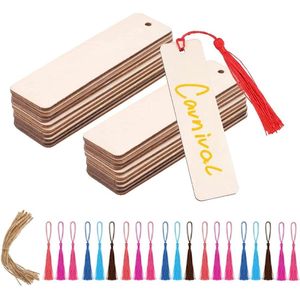 Wooden Labels, Cardboard Labels, Wooden Bookmarks for Craft Books, Handmade Gift Tags, Pack of 60