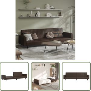 The Living Store Slaapbank 2-zits kunstleer bruin - Slaapbank - Tweezitter - Bruine Sofa - Kanapé Lits - Guest Bed