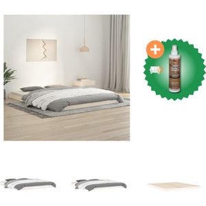 vidaXL Bedframe Massief Grenenhout - Moderne Slaapkamer - 160 x 200 cm - Bed - Inclusief Houtreiniger en verfrisser