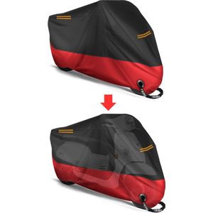DailySupplies® Motorhoes Waterdicht Buiten - Scooterhoes - Universeel - Zwart met Rood