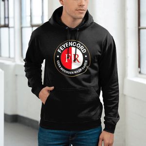 Feyenoord Hoodie - Geen Woorden Maar Daden 1 - Trui - Trainingspak - Sweater - Rotterdam - 010 - Voetbal - Zwart - Heren - Regular Fit - Maat 3XL